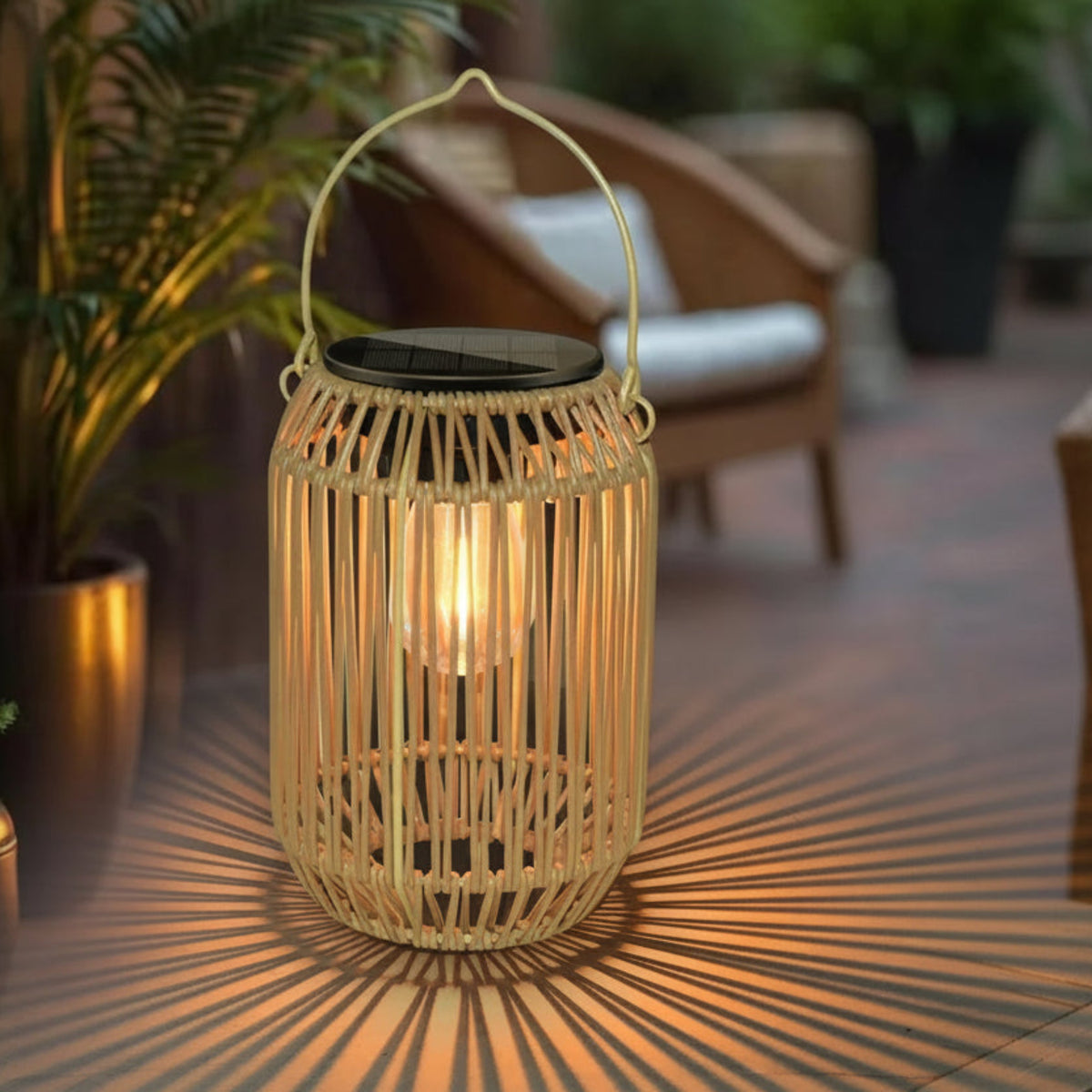 Solar Lanterns Solar Lights Outdoor Waterproof Boho Light for outside Hanging Rattan Lantern Decoration for Garden Yard Patio