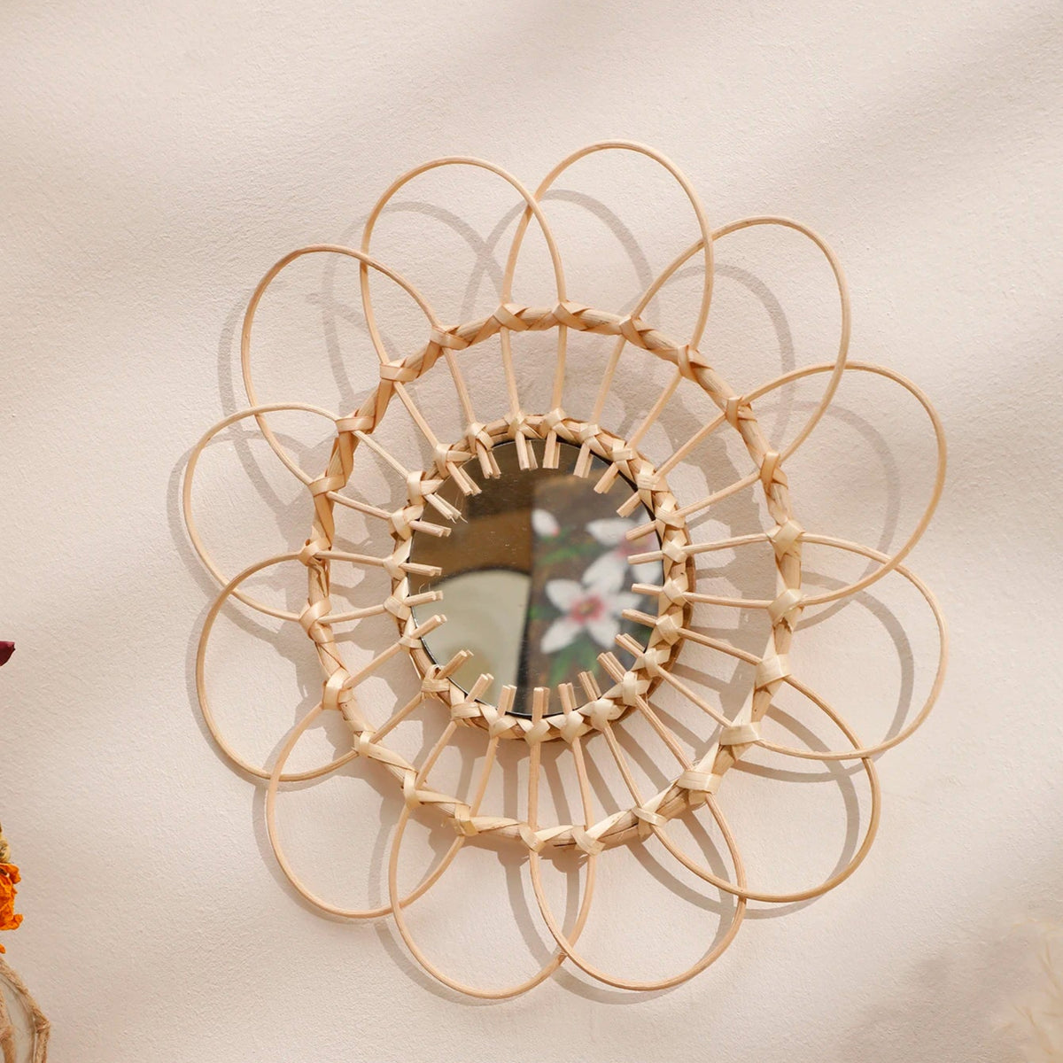 Decorative Mirror Hand Woven Wall Art Wall Mirror Handmade Mirror Wall Decor Room Decors Aesthetic for Bedroom Living Room Gift