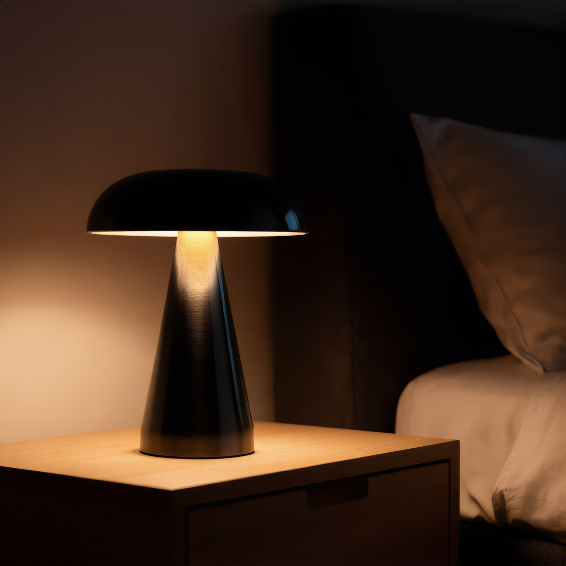 Retro LED Night Ligh Mushroom Touch Sensor Desk Lamp 3 Color Dimming Desktop Night Light Rechargeable Reading Lamp Desktop Decor
